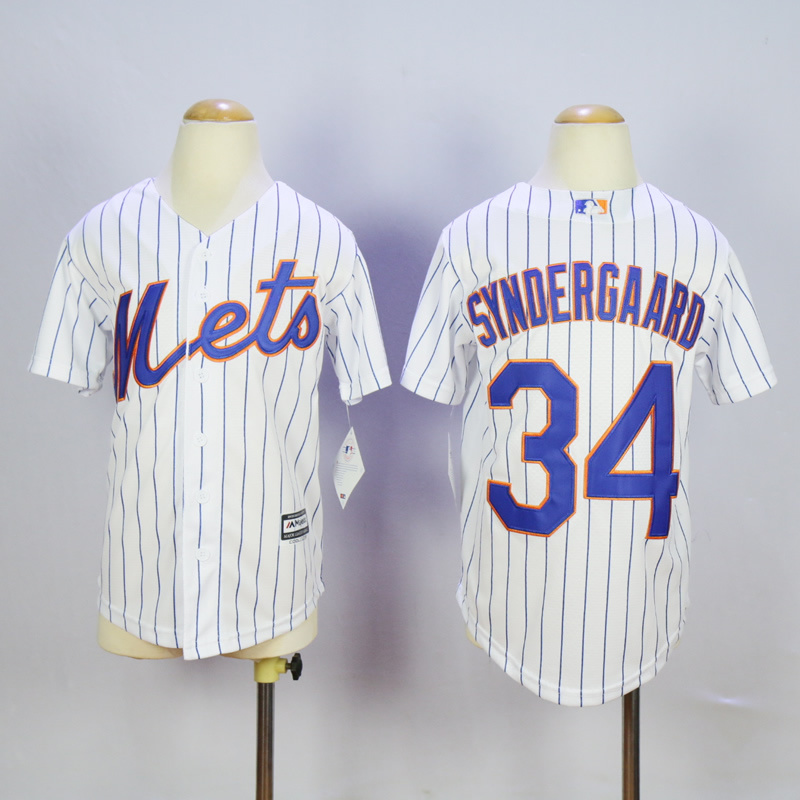 Youth New York Mets #34 Syndergaard White MLB Jerseys->new york mets->MLB Jersey